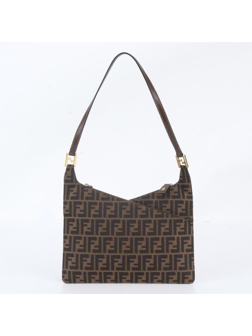 Fendi Zucca Leather Canvas Bag Shoulder